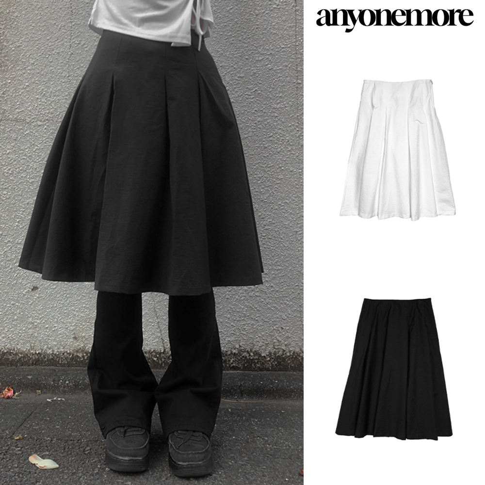 【Anyone more】Mur Midi Pintuck Hool skirt