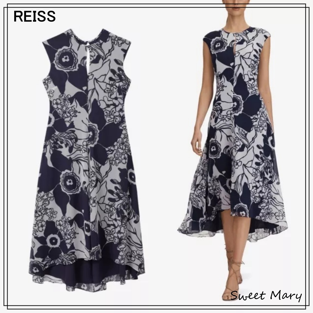 REISS☆Reiss/フローラル ウーブン ミディドレス♪送料込