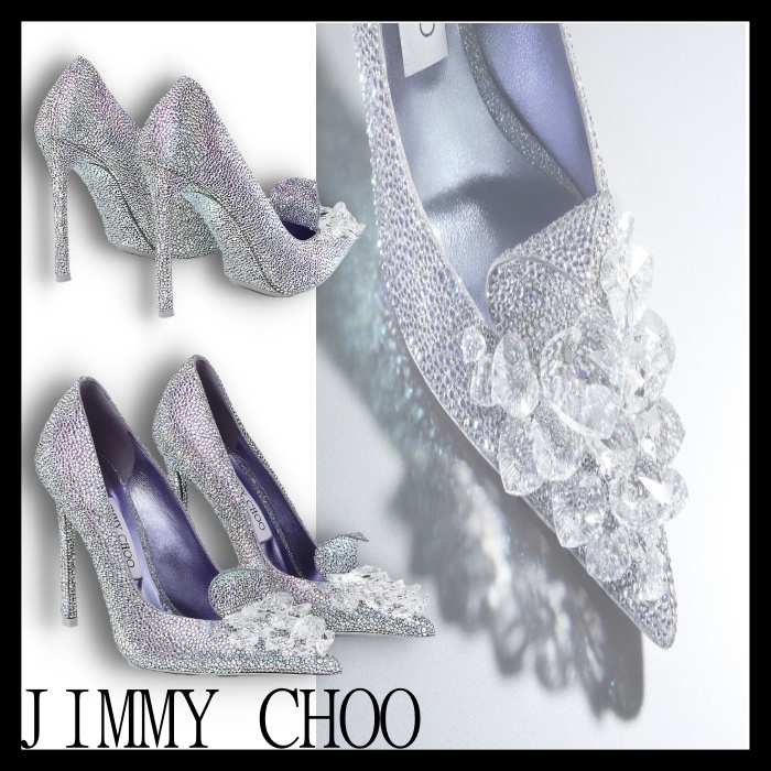 JIMMY CHOO CrystalSlipper110イリディセントクリスタルパンプス
