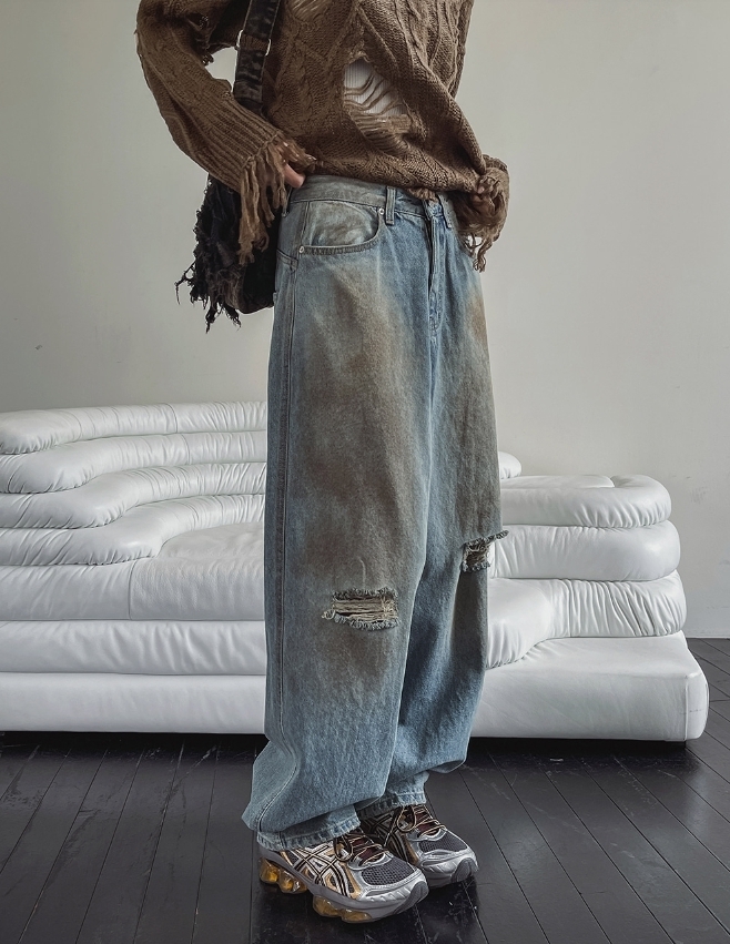 【U LAN】Fred Dirty Balloon Denim Pants BALLOON JEANS - Blue | ZARA United States
