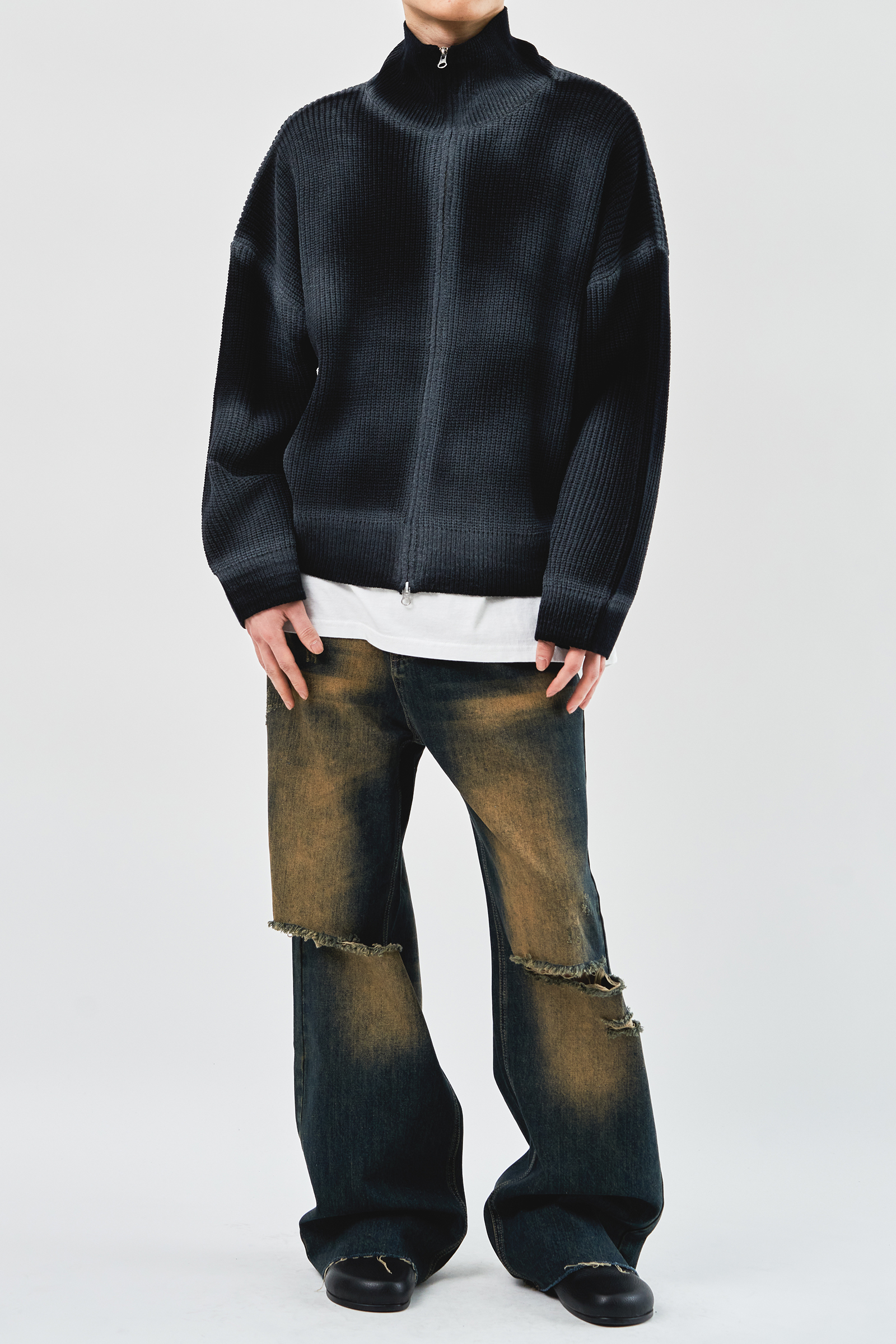 【HI FI FNK】Peer Destroyed Denim HI FI FNK】Peer Destroyed Denim