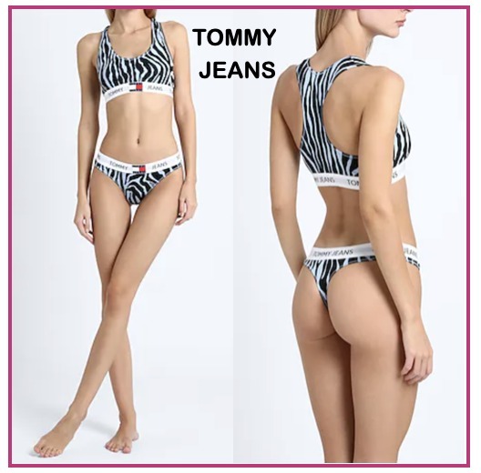  JEANS ブラレット × Tバック セット ロゴ ゼブラ