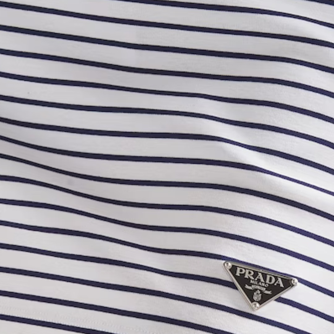 【大人気】PRADA◆コットン マリンテイスト ミニスカート ロゴ付 大人気】PRADA◇コットン マリンテイスト ミニスカート ロゴ付