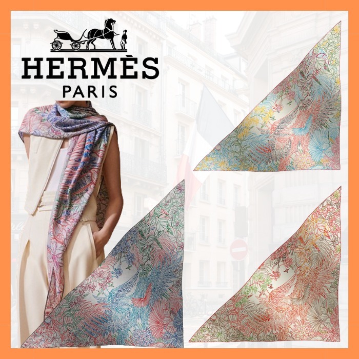 美品】HERMES エルメス スカーフ トライアングル ジェアン