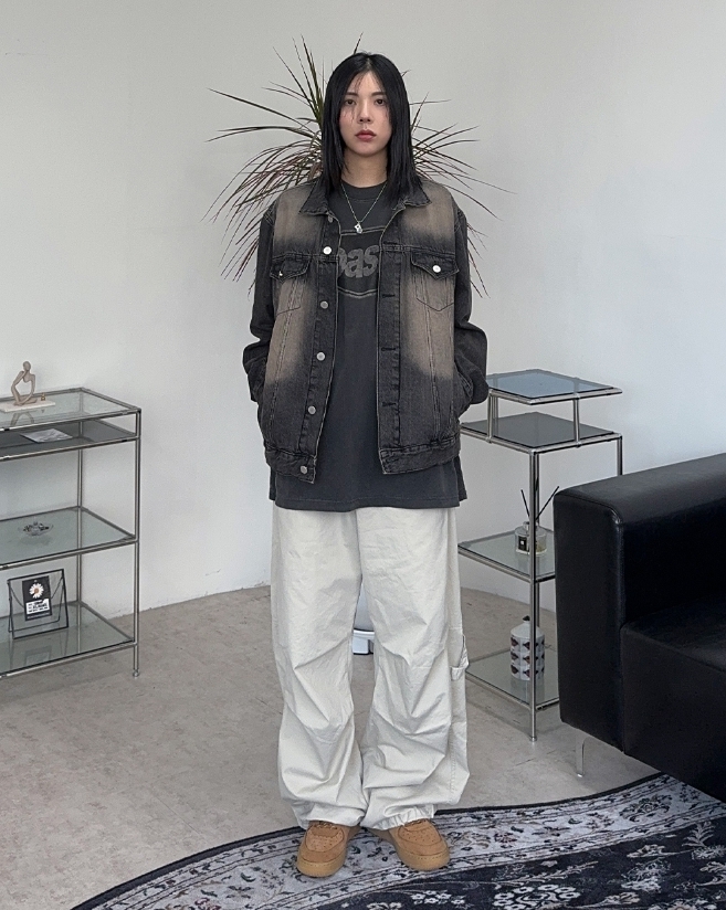 【SATIIIZ】Rennell Cotton Parachute Pants