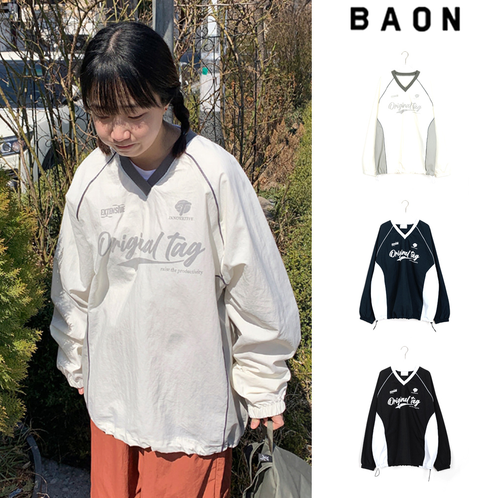 【BAON】[unisex] Tiku Nylon String Sweatshirt