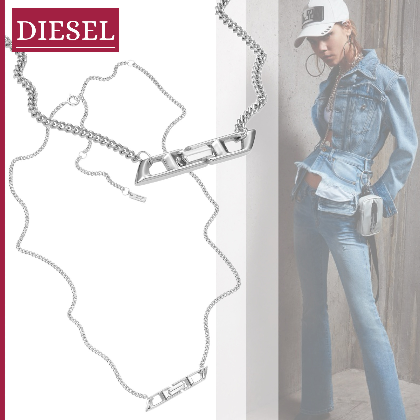 【UNISEX】DIESEL『Dl1351040 Jewel ペンダントネックレス』