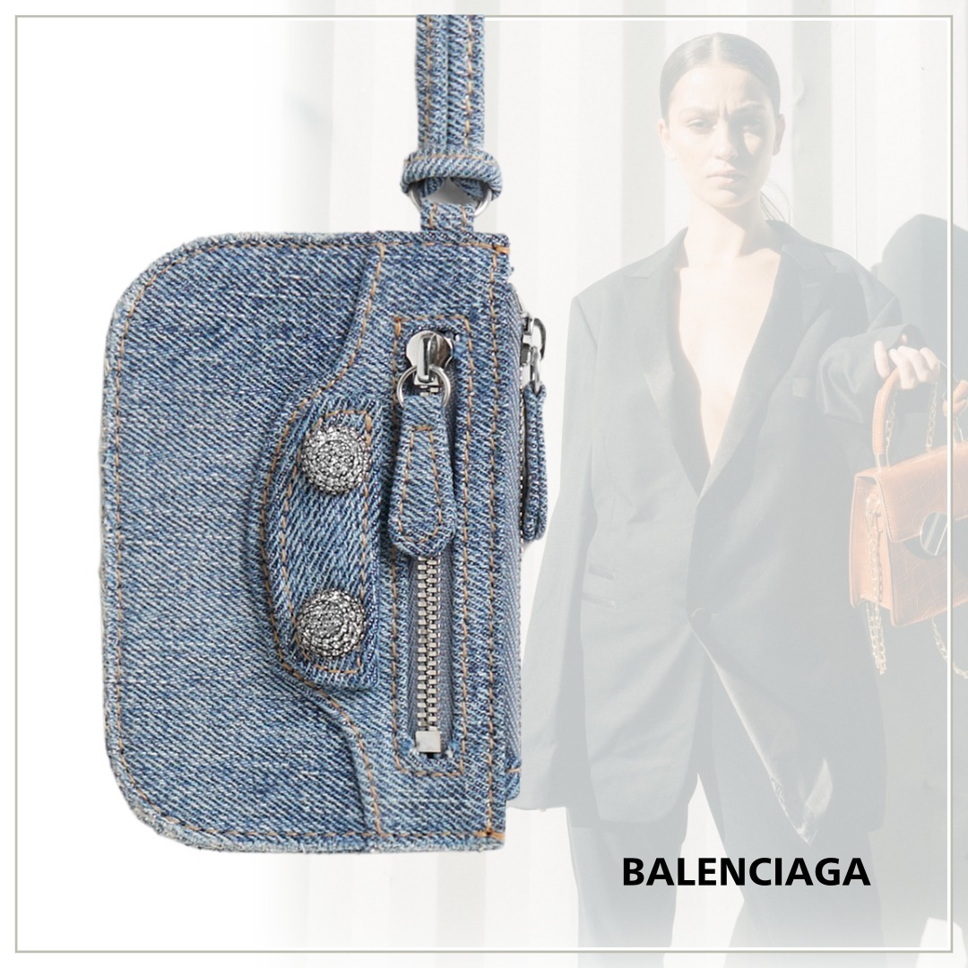 注目の的【BALENCIAGA】LE CAGOLE デニム コインケース