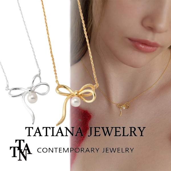 【TATIANA】ANGEL RIBBON PEARL NECKLACE★送料・関税込★2色