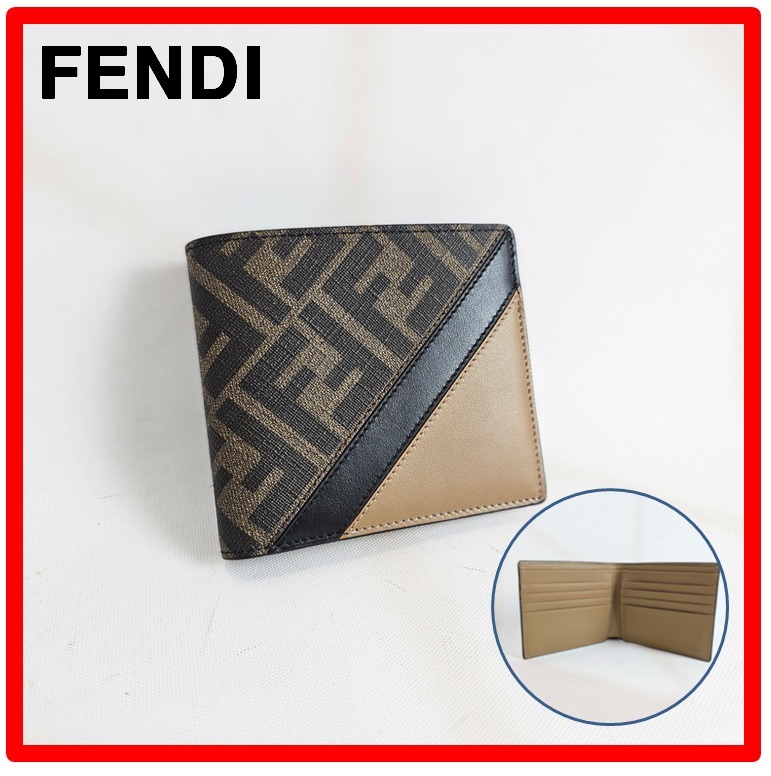 ★韓国の人気★【FENDI】★メンズ フェンディ 二つ折り財布★