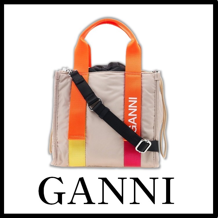 ☆送料・関税込☆GANNI★のロゴテックスモールトートバッグ★