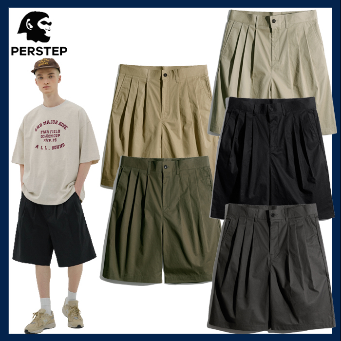 [Perstep] Dane Three Tuck Half Pants☆HYSP4556★韓国の人気