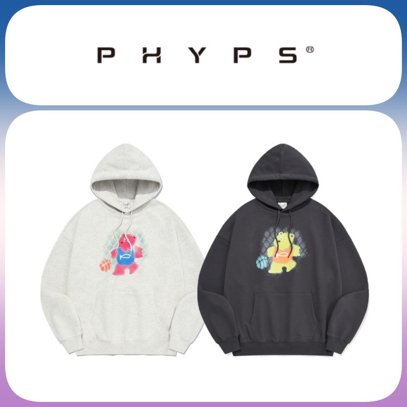 ◆PHYPS SPRAY BASKETBALL BEAR フーディ/2色◆
