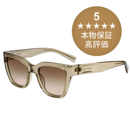 Saint Laurent Sunglasses Unisex Street Style Square Bridal Clear Flame Sunglasses