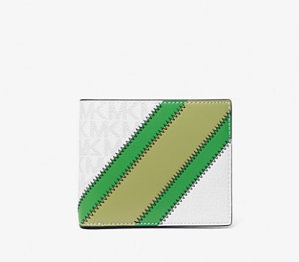 折りたたみ財布 MICHAEL Michael Kors Cooper Logo and Striped Billfold Wallet