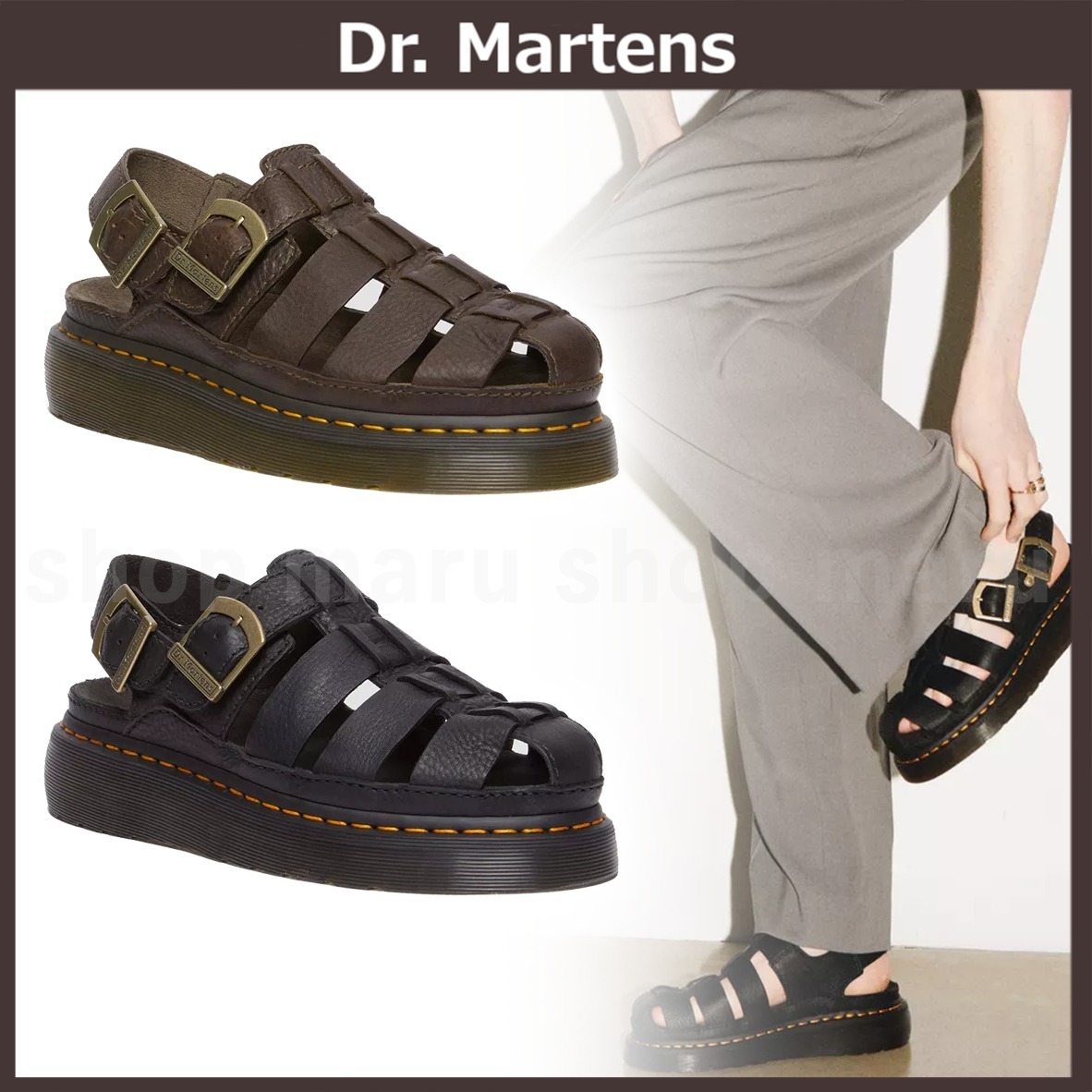 Dr. Martens◆レンリー レザー フィッシャーマン サンダル◆2色