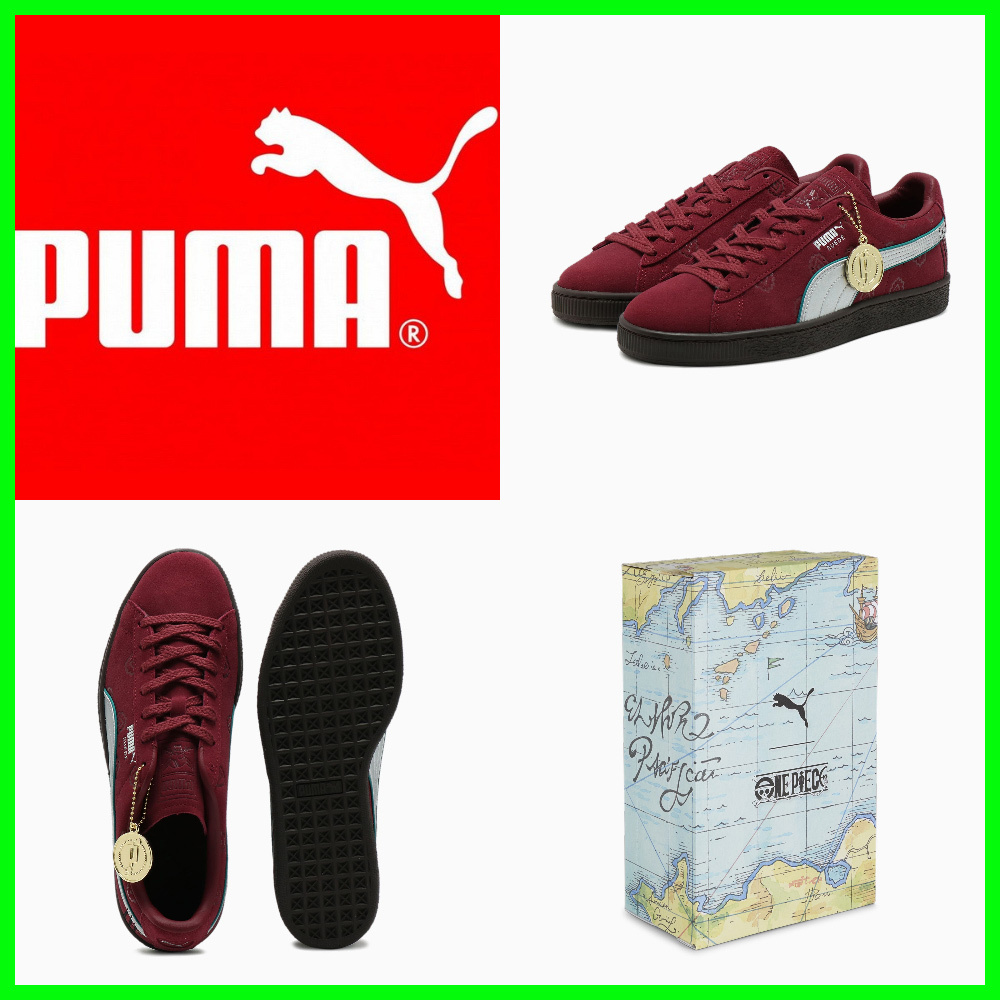 ★Puma x One Piece Suede Sneakers Team Regal Red★