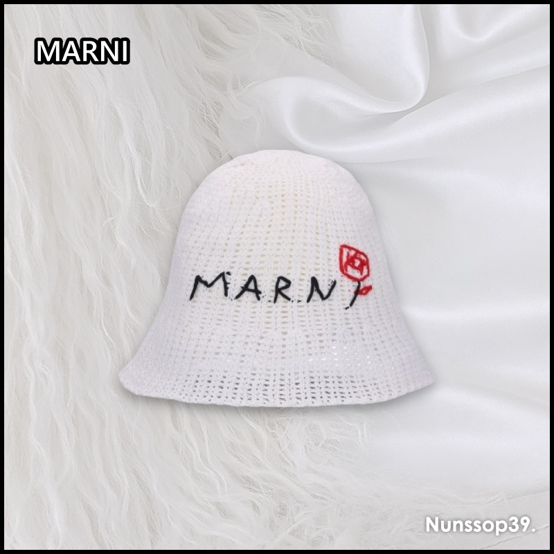 《MARNI》 ロゴ クロシェ バケットハット