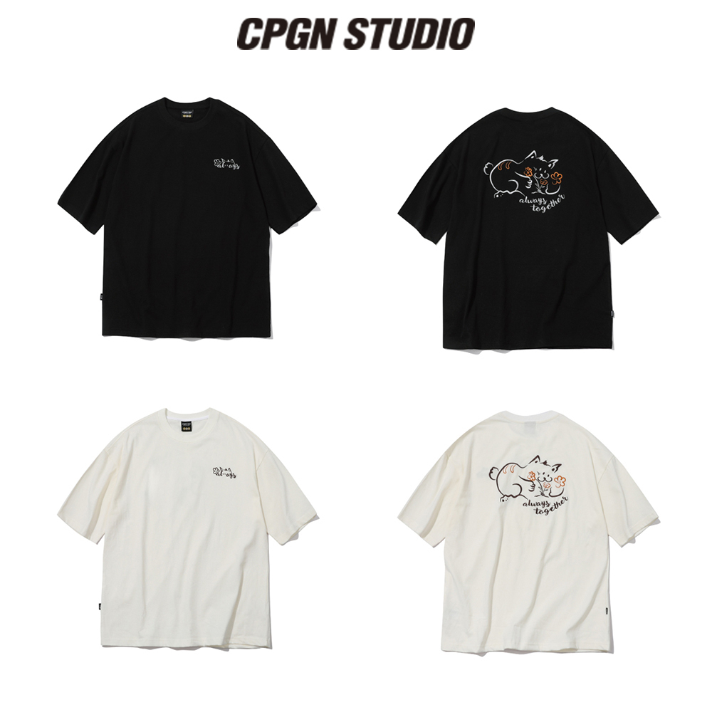 【CPGN STUDIO】24SS★ Always Cat Embroidery Short Sleeve Tee