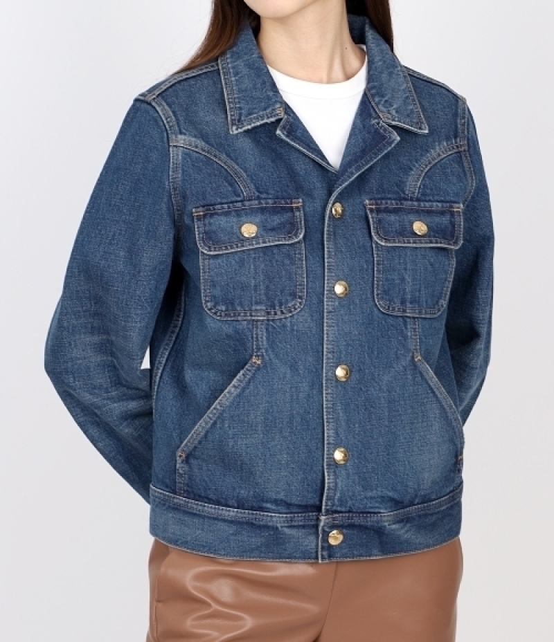 CELINE｜DENIM JACKETS (TRUCKER JACKET IN DARK UNION WASH