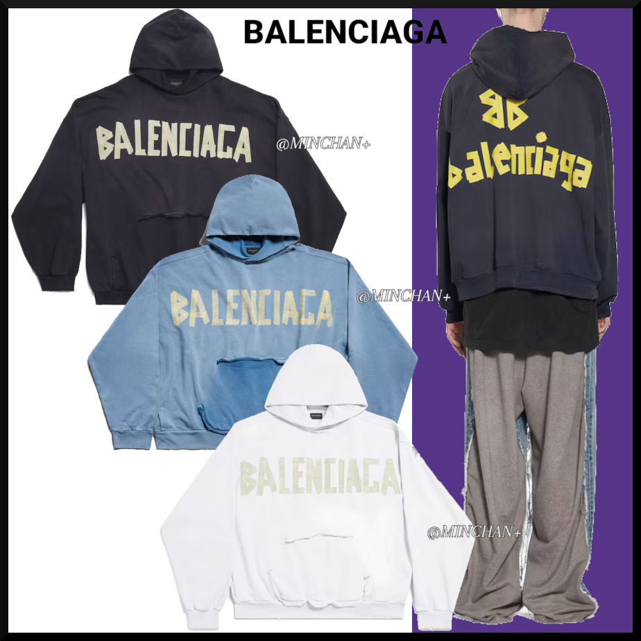 【BALENCIAGA】TAPE TYPE RIPPED POCKET フーディ