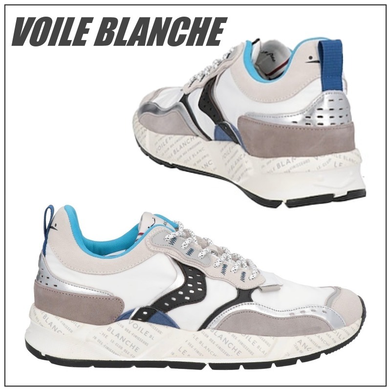 VOILE BLANCHE☆メンズ レザー スエード ロゴ スニーカー