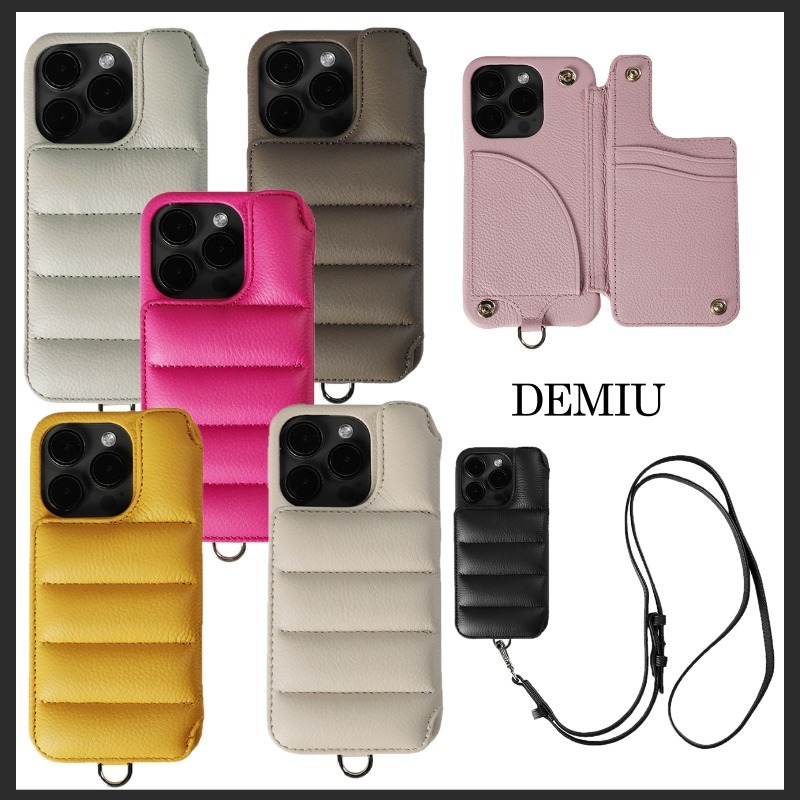 ◆DEMIU デミュウ◆カード収納付き レザー iPhoneスマホケース