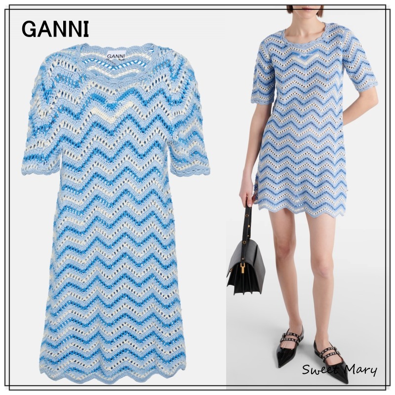 GANNI☆かぎ針編み コットン ミニドレス♪【送料込】