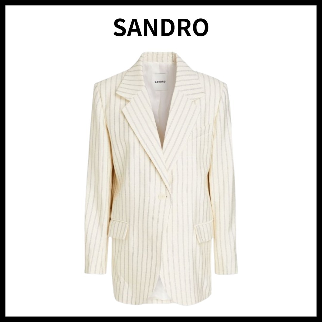 SANDRO 織地 ブレザー ピンストライプ