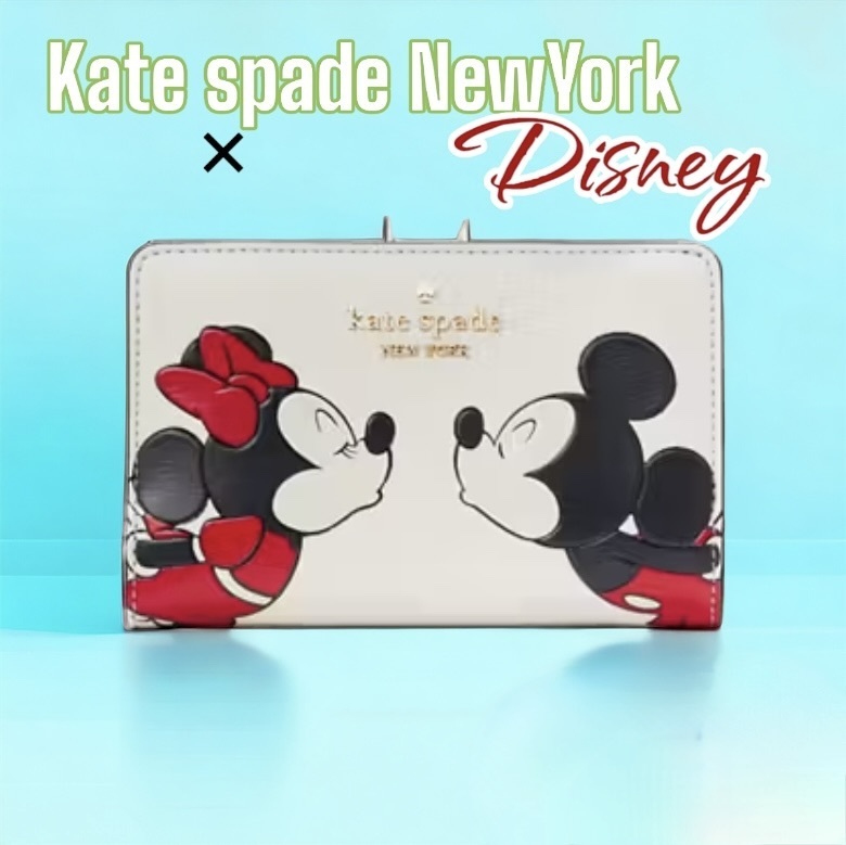 Kate Spade New York かわいい 折り財布 Disney コラボ