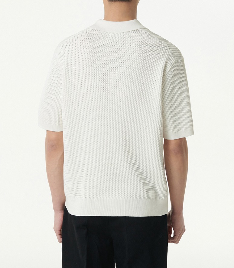 MUSINSA STANDARD MEN'S_クロシェスリットネックポロシャツ_4色 MUSINSA STANDARD MEN'S_クロシェニットポロシャツ_4色 (MUSINSA
