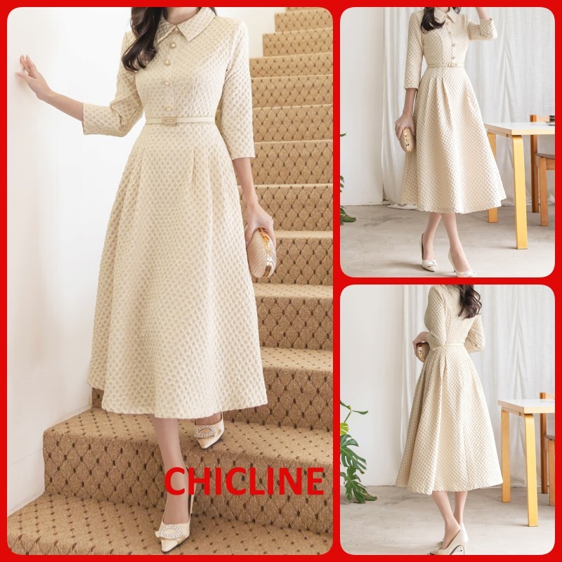 日本未入荷★CHICLINE★オートルパールキュービックワンピース