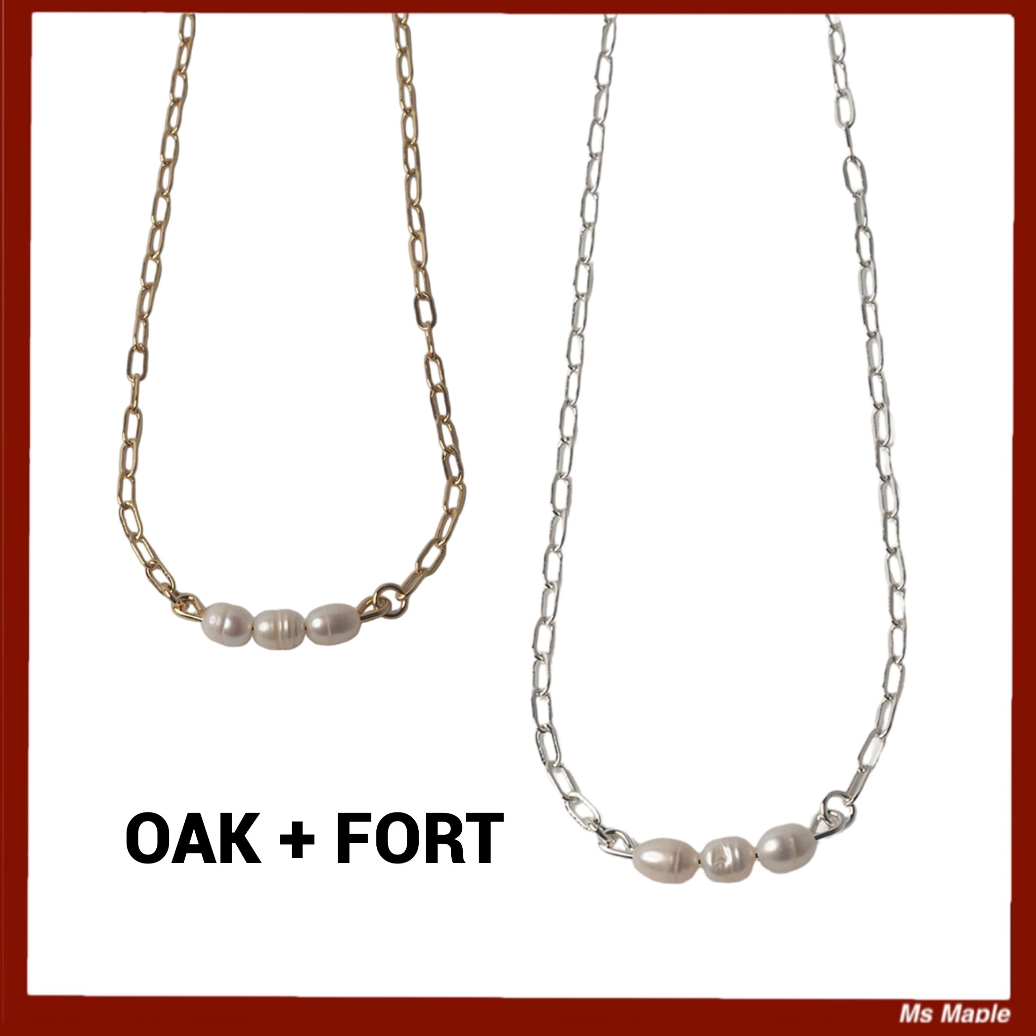 14K☆天然真珠がついたネックレス【OAK + FORT】