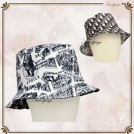 【１着でも送料無料】 Dior☆バケットハット リバーシブル 地図モチーフ オブリーク 帽子