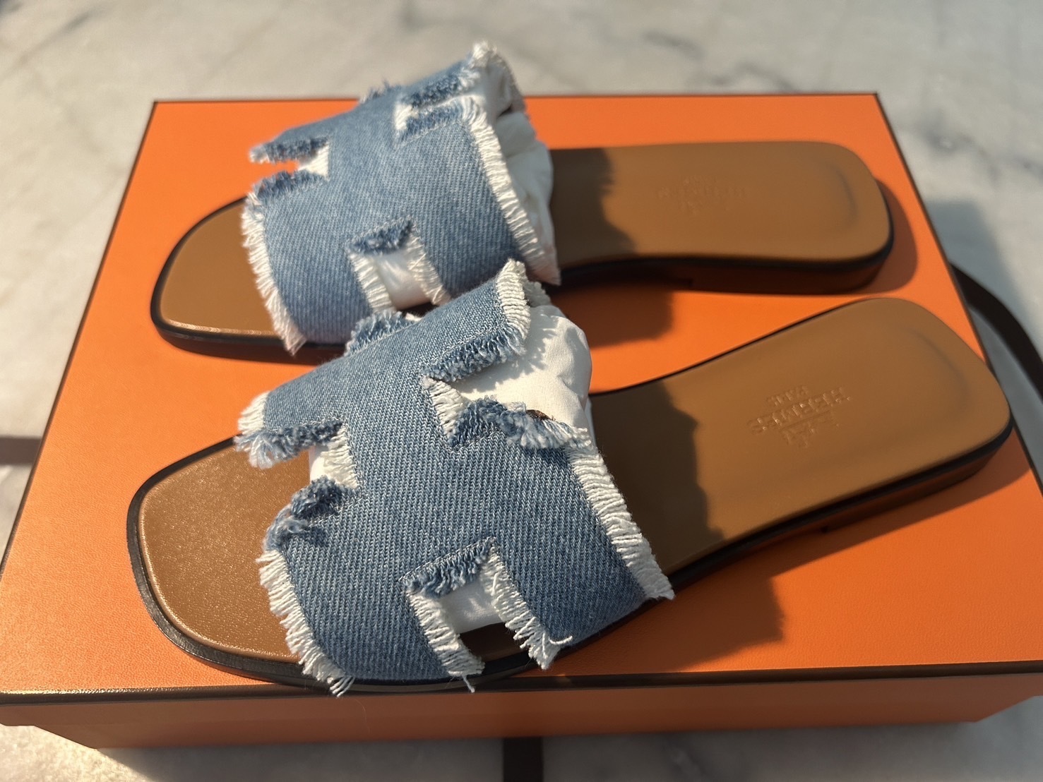 エルメス Hermès オラン デニム レザー サンダル サンダル 《オラン》 デニム◇エルメス◇人気 (HERMES/サンダル