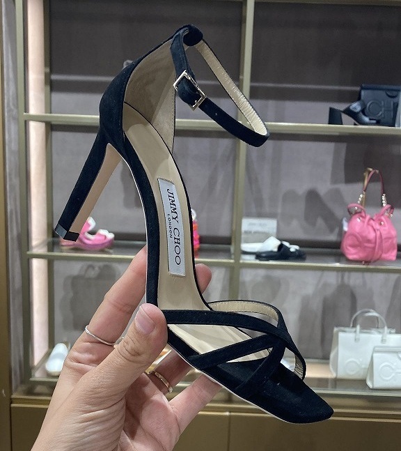 サンダル・ミュール JIMMY CHOO KELSI85 SUEDE STRAP SANDAL
