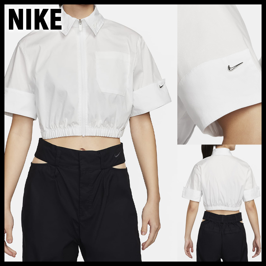 ★NIKE★W NSW ZIP-UP COLLAR 半袖トップ★追跡可