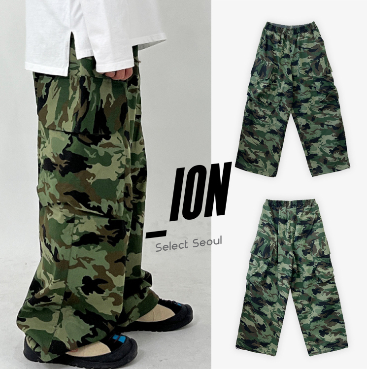 カーゴパンツ IONSEOUL Chillin Camouflage Cargo Pants JE211