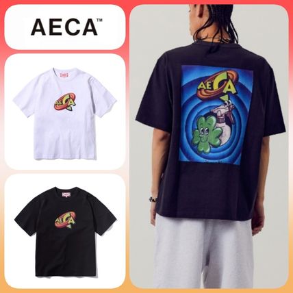 AECA WHITE More T-Shirts Unisex U-Neck Cotton Logo T-Shirts