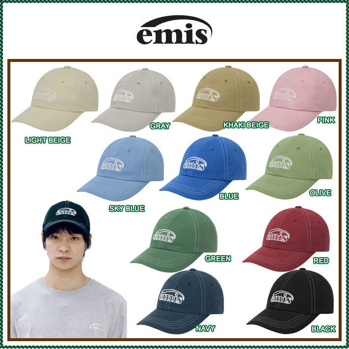 【EMIS】 WHITE STITCH BALL CAP /追跡付