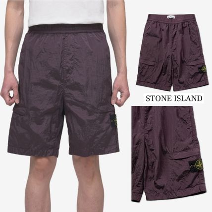 STONE ISLAND More Shorts Unisex Street Style Plain Logo Shorts