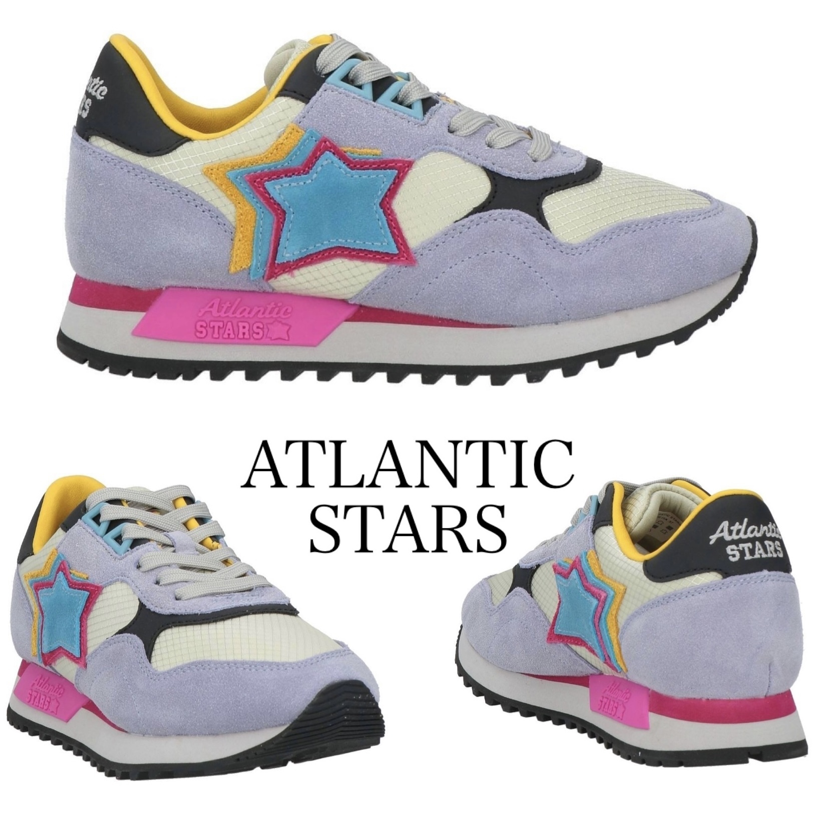 送料関税込み☆ATLANTIC STARS ロゴ スエード ラメ スニーカー