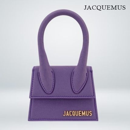 Jacquemus Purple Leather Le Chiquito Noeud Top Handle Bag