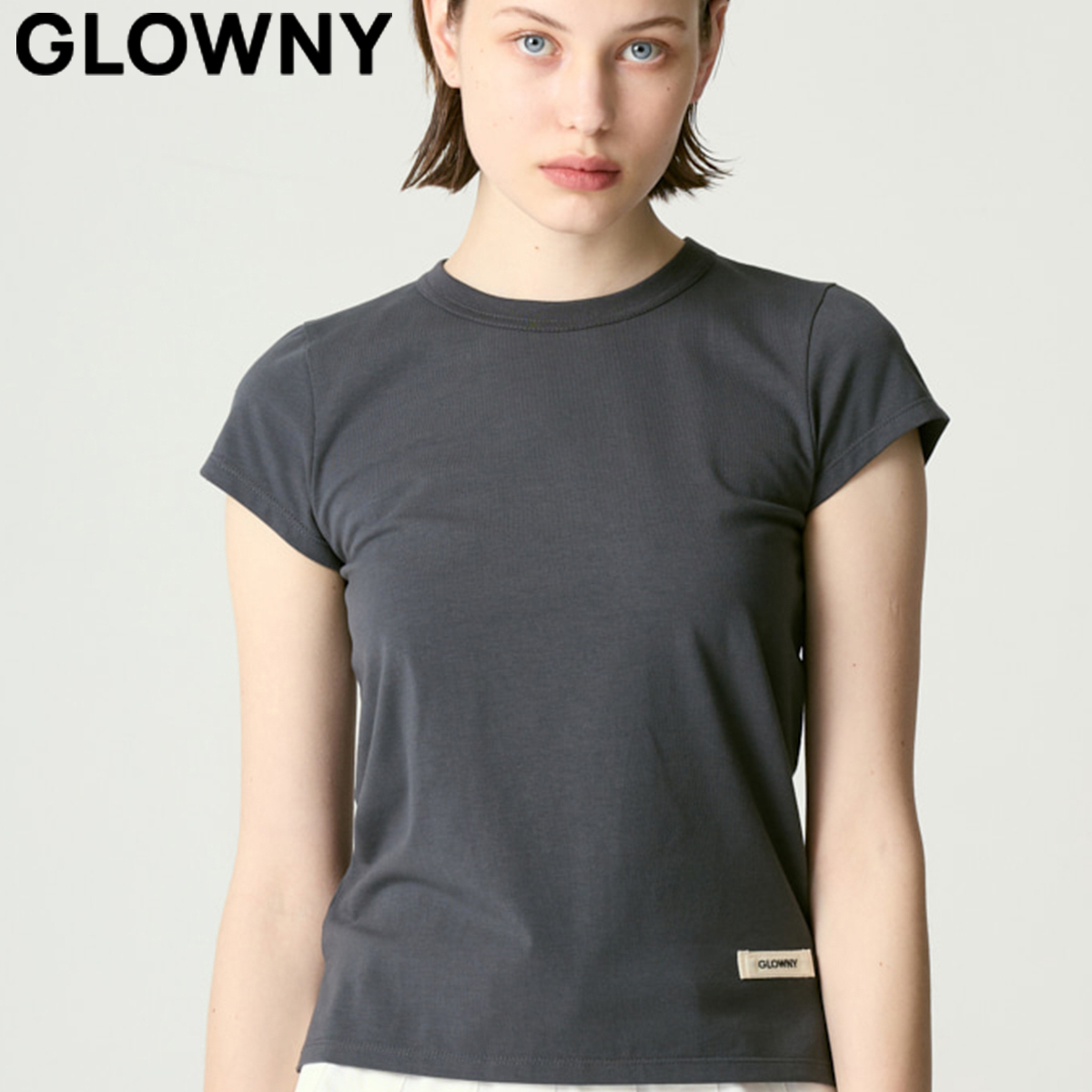★GLOWNY★YOU N ME SLIM TEE (CHARCOAL)★正規品/韓国直送料込