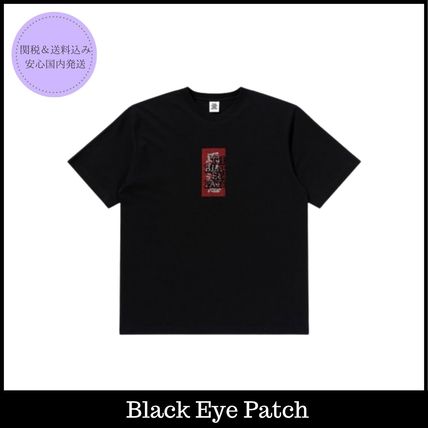 BlackEyePatch Crew Neck Crew Neck Unisex Street Style U-Neck Plain Short Sleeves