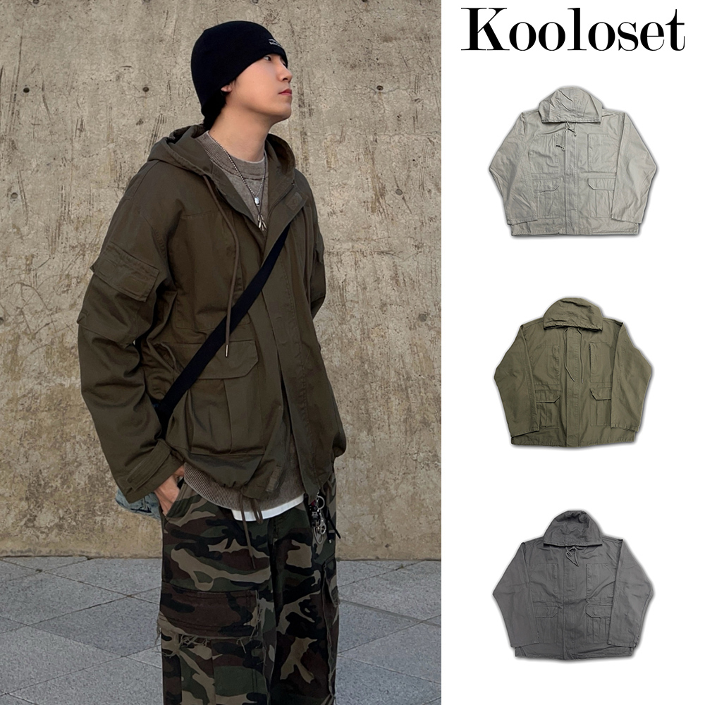 【KOOLOSET】Multi Pocket Hood Field Jacket