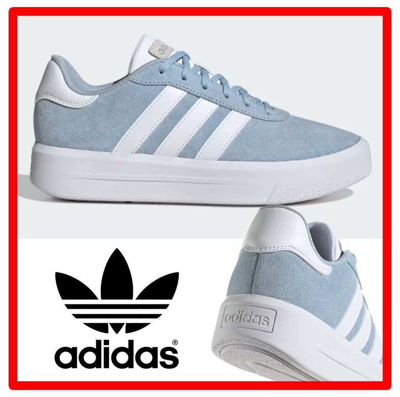 ★韓国の人気★【adidas】★W COURT PLATFORM SUEDE★22-27cm★