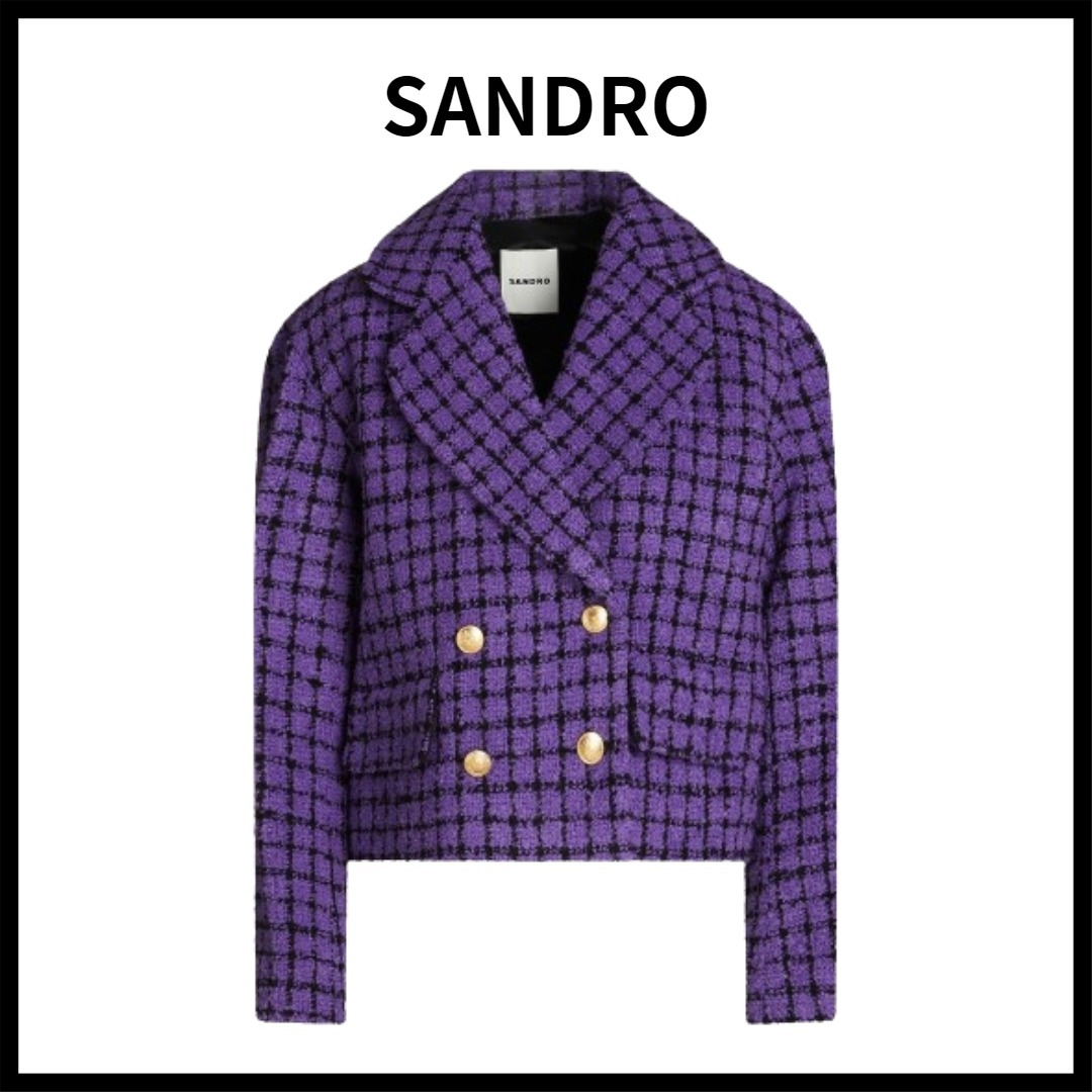 SANDRO ブークレツイード ダブルブレストブレザー