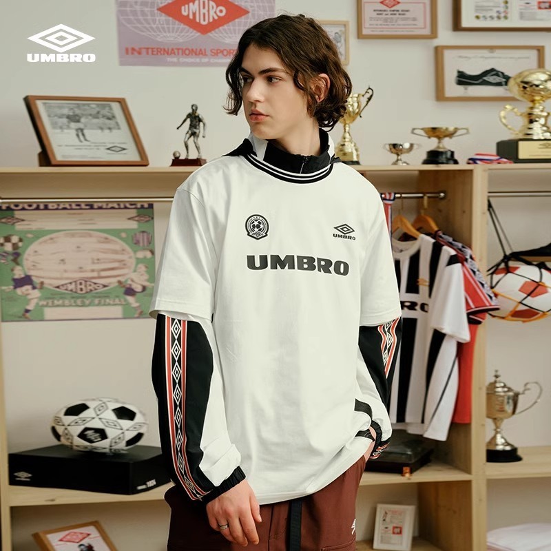 umbro ゆったり 半袖 丸首 レトロ 男女兼用 tシャツ