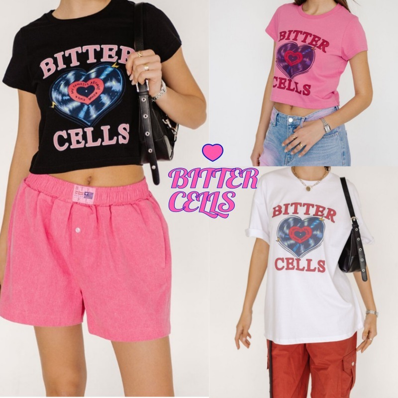 [BITTER CELLS] Heart Record Tee ハートTシャツ